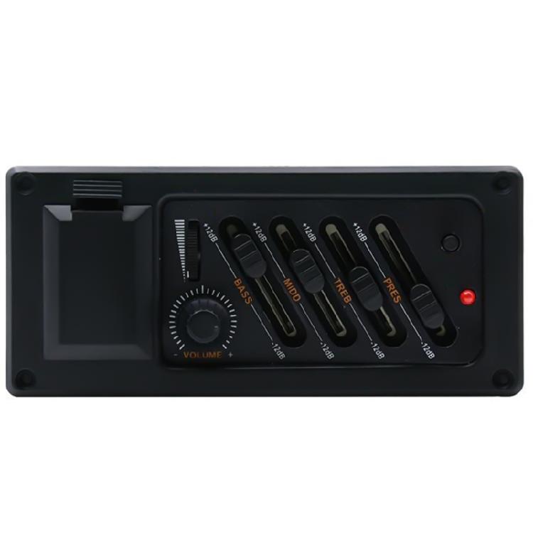 Guitar Preamp Amplifier Tuner Preamp Piezo Pickup Guitar Accessory 4 Band Equalizer Piezo Pickup Tuner Piezo Pickup