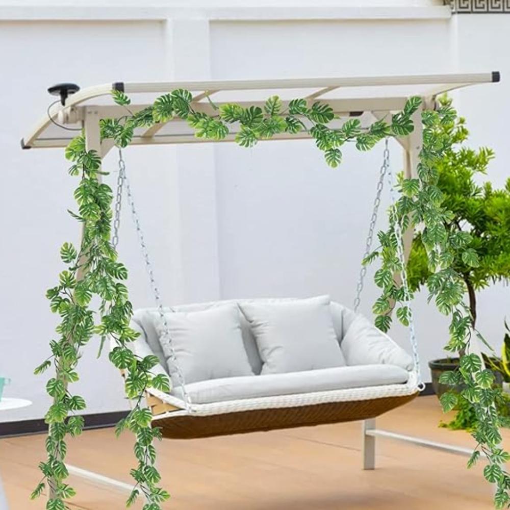 1Pc 1.8m Monstera Leaf Vine Artificial Plant Faux Plants Fake Plants Plastic Hanging Vine Fake Monstera Vine Fake Hanging Green Plants Indoor Ornament