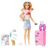 Barbie Doll Fashion Pink Travel Doll Pretend Barbie Ages 3 and HJY18 & Set, Dress-Up & House, Play, Doll, Up, Pink,