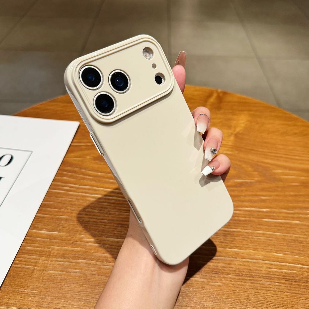 Solid Color Light Pillar Mobile Phone Case for Apple 17 PROMAX Internet Celebrity 17 Couple Big Hole Simple All-Inclusive Soft Case