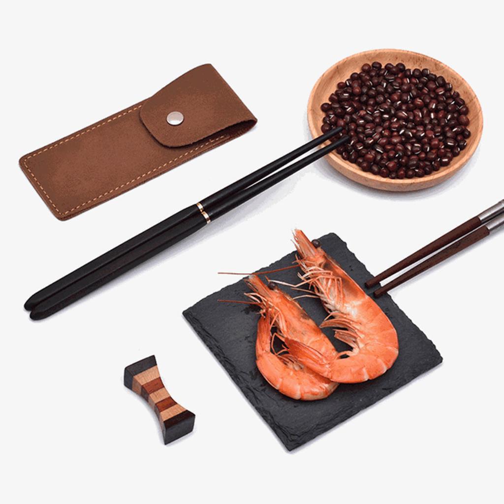 Складные палочки для еды с футляром для хранения. Удобные для переноски съемные палочки для еды. Практичная посуда для обедов на открытом воздухе.