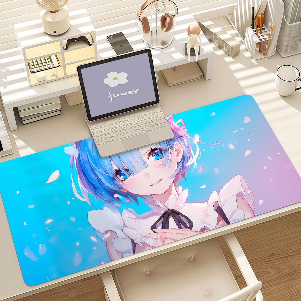 Anime Rre Zero Rem Mouse Pad Anti Slip Rubber Edge Locked Thickened Laptop Gaming Desk Mat