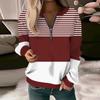 Women Casual Long Sleeve Basic Quarter Zipper  Print Flowers Pullover Sweatshirts Casual Top Fall Clothes