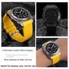24 мм мужской ремешок для Hamilton khaki navy diving creed H78585333 H78505332/331/330 резиновый ремешок черный желтая пряжка инструменты