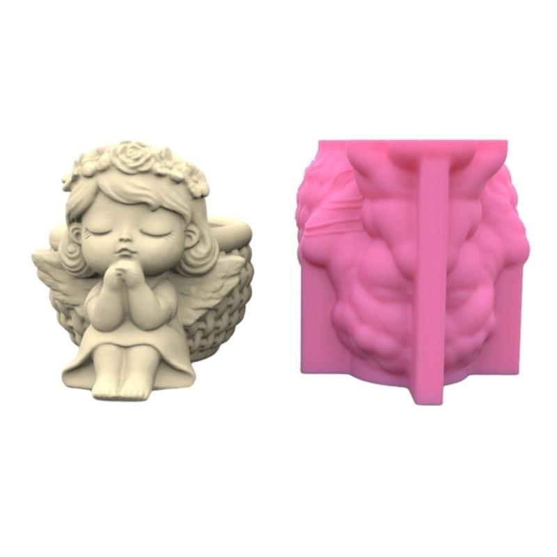 Набор из 4 форм для кашпо, формы для цветочных горшков, силиконовая форма в форме девочки для бетона, материалы для ручной работы для изготовления цветочных горшков своими руками