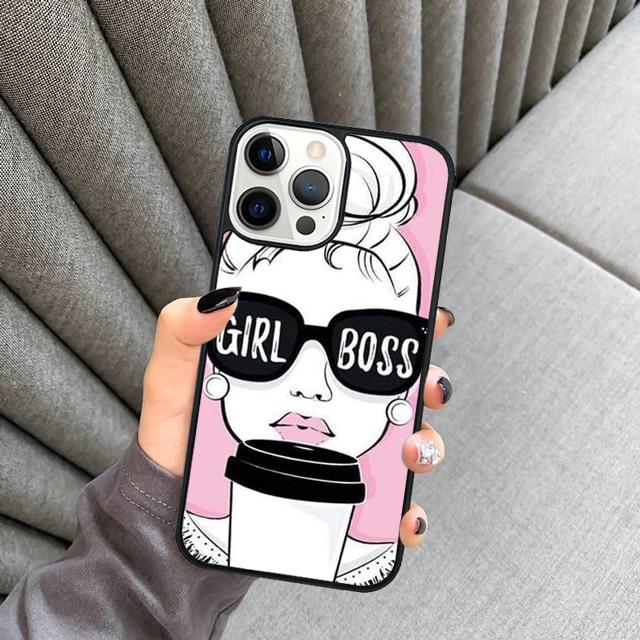 Girl Boss Pink Women Cartoon phone Case Cover For iPhone 17 Air 16 15 14 Plus apple 16 11 12 13 Pro Max coque