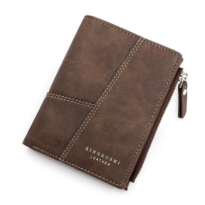 Винтажный мужской кожаный роскошный кошелек, короткие тонкие мужские кошельки, зажим для денег, кошелек для кредитных карт, долларовый кошелек, мужской кошелек для карт