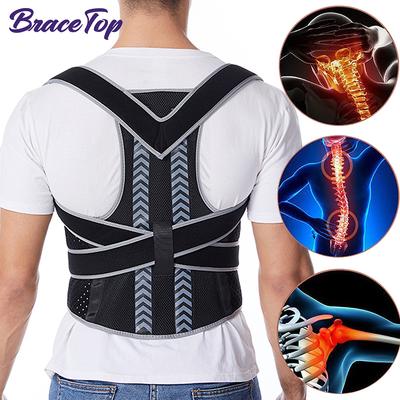 Bracetop Корректор осанки для спины, Бандажи для спины для облегчения боли в верхней и нижней части спины, Полная поддержка спины, Улучшение осанки спины