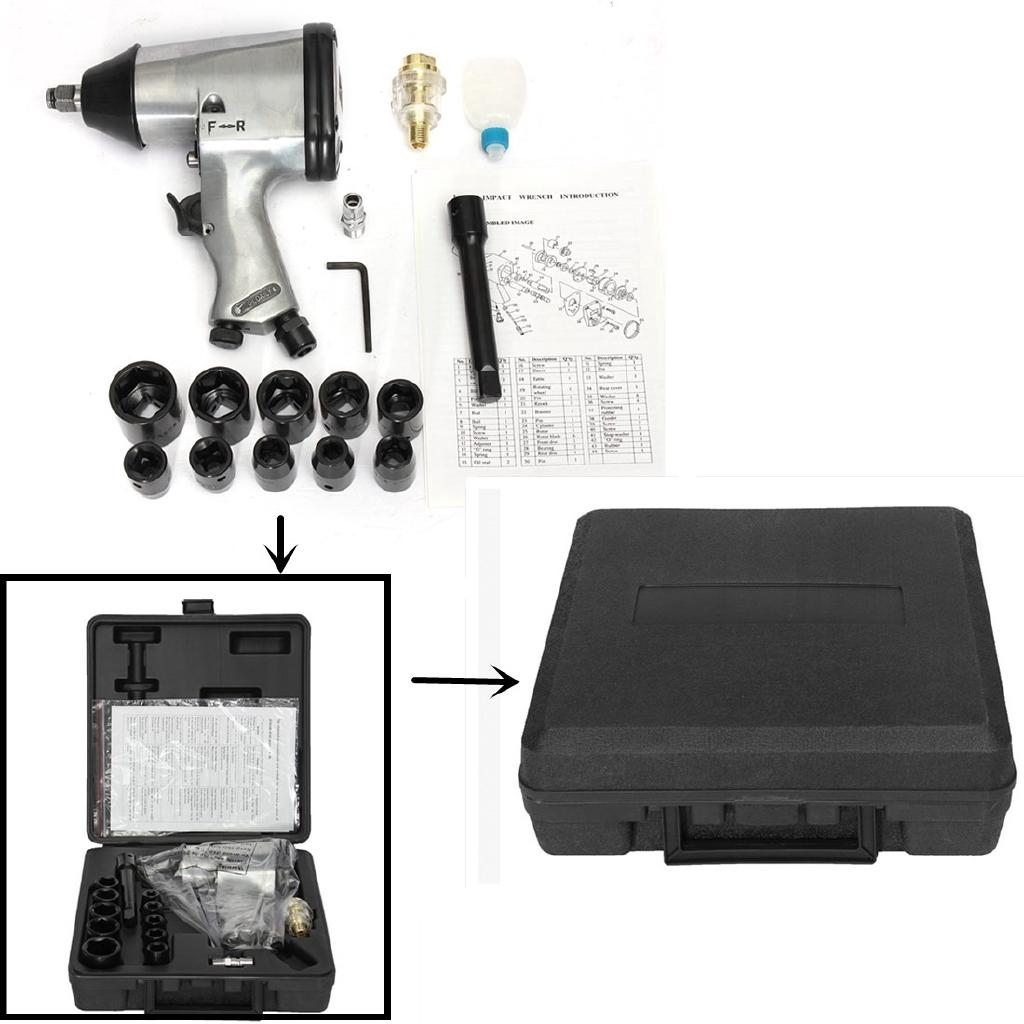1/2 дюйма Половина дюйма Привод Пневматический ударный гайковерт Трещотка Компрессор Инструмент Головка Стержень 9/10/11/13/14/17/19/22/24/27 мм Пневматические головки