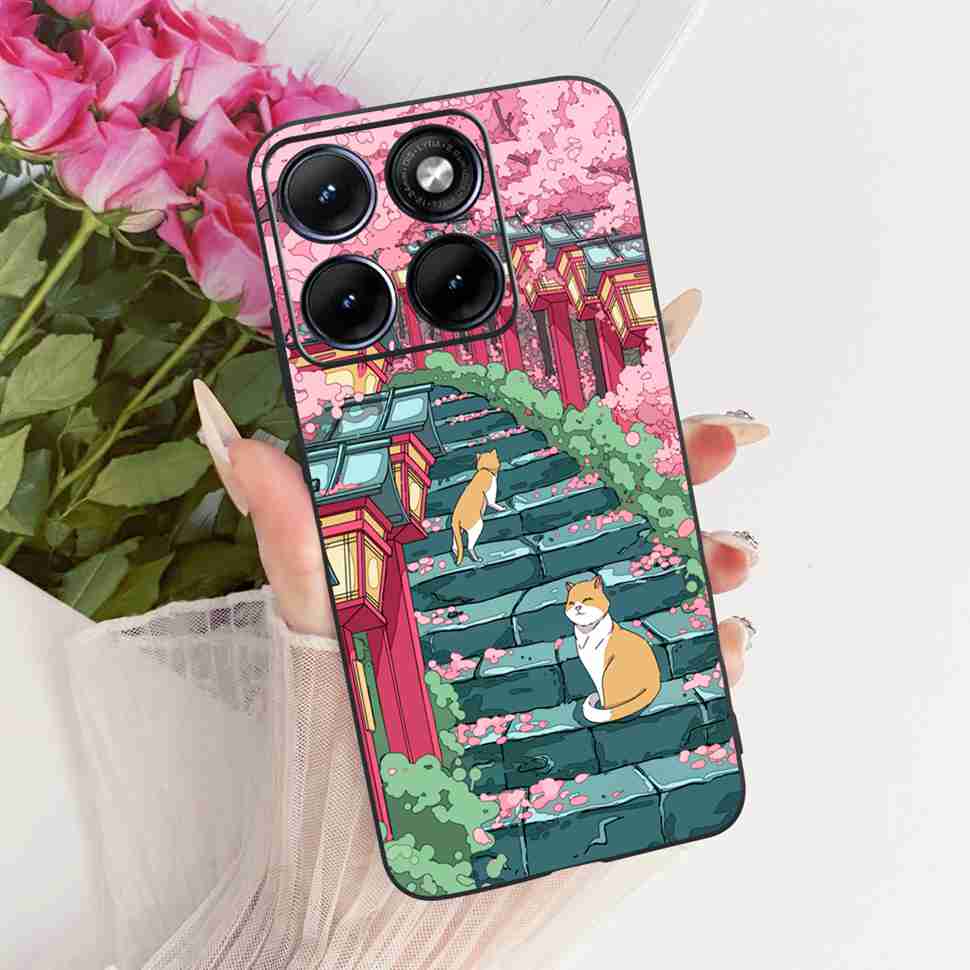 Чехол для Motorola Edge 70 Fusion 5G Мультяшный Кот Панда ТПУ Черный Чехол для XT2605-1 XT2605-2 XT2605-4 Мягкий Силиконовый Чехол для Телефона