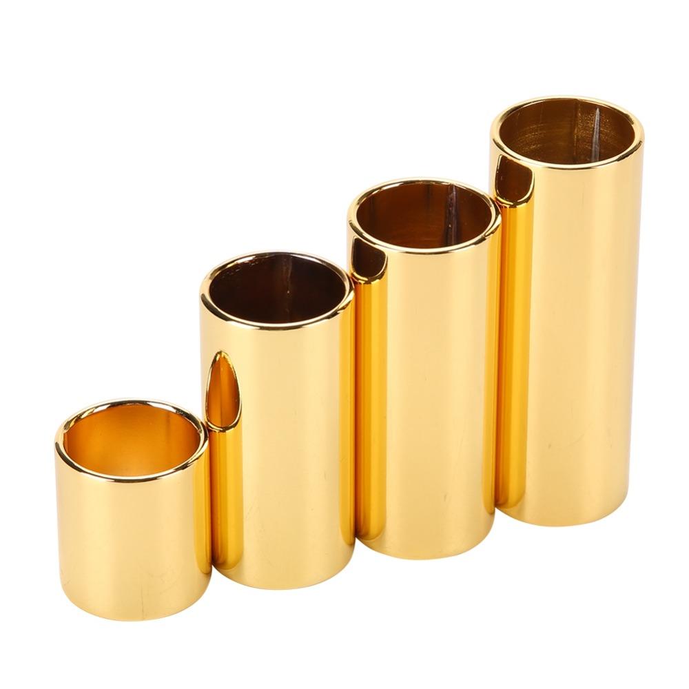 4PCS Metal Guitar String Slide Golden Color Metal Slide Guitar Bass Slide  For Electric Guitar
