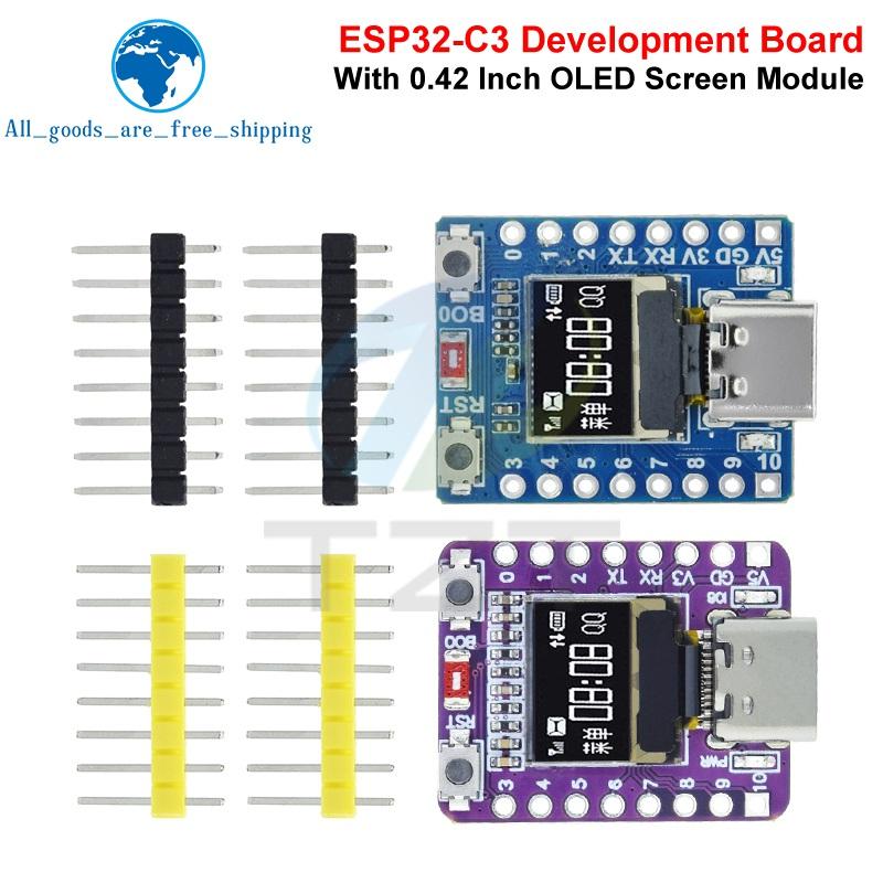 1/3 шт. Плата ESP32-C3 OLED с 0,42-дюймовым OLED-модулем Wi-Fi+Bluetooth Плата разработки ESP32