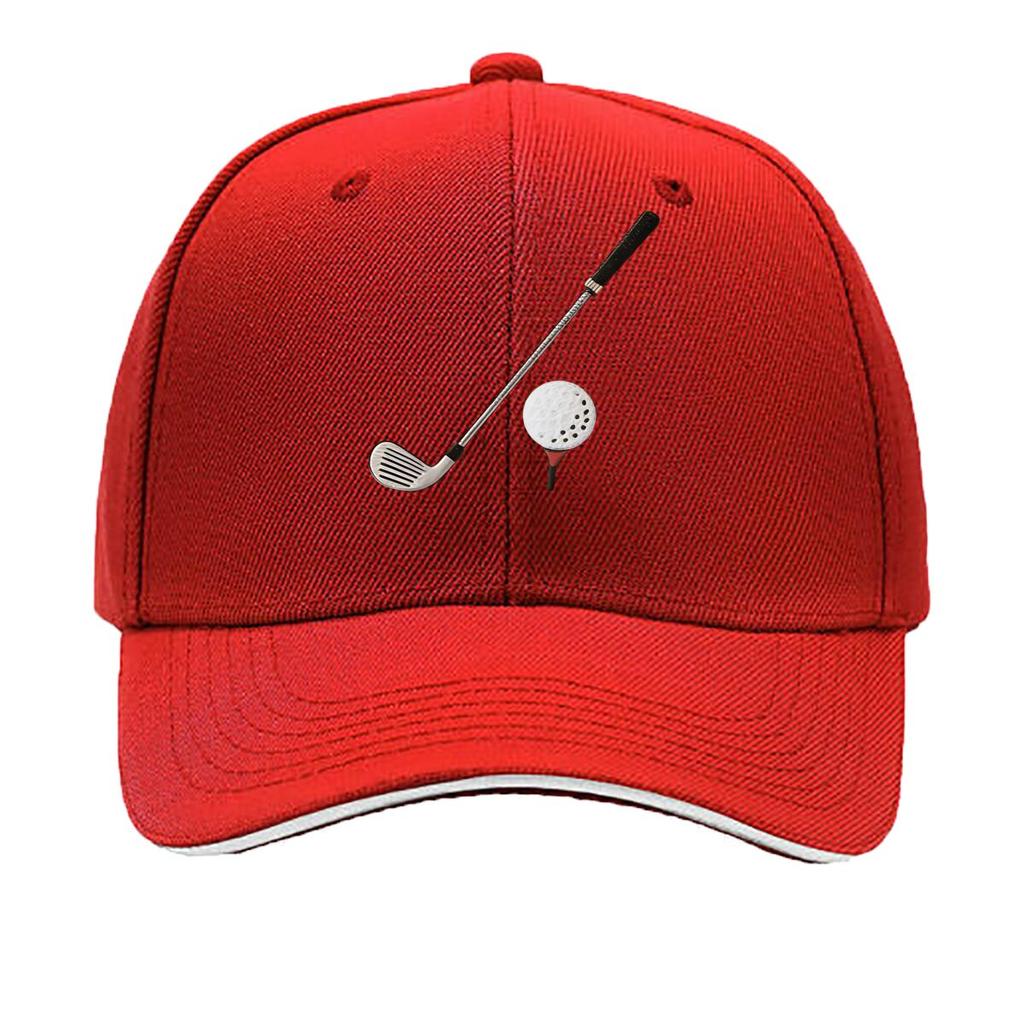 UnisexS Adjustable Baseball Cap with Golf Club Casual Sports Design Hand Washable Suitable for Golf Sandwich Baseball Cap