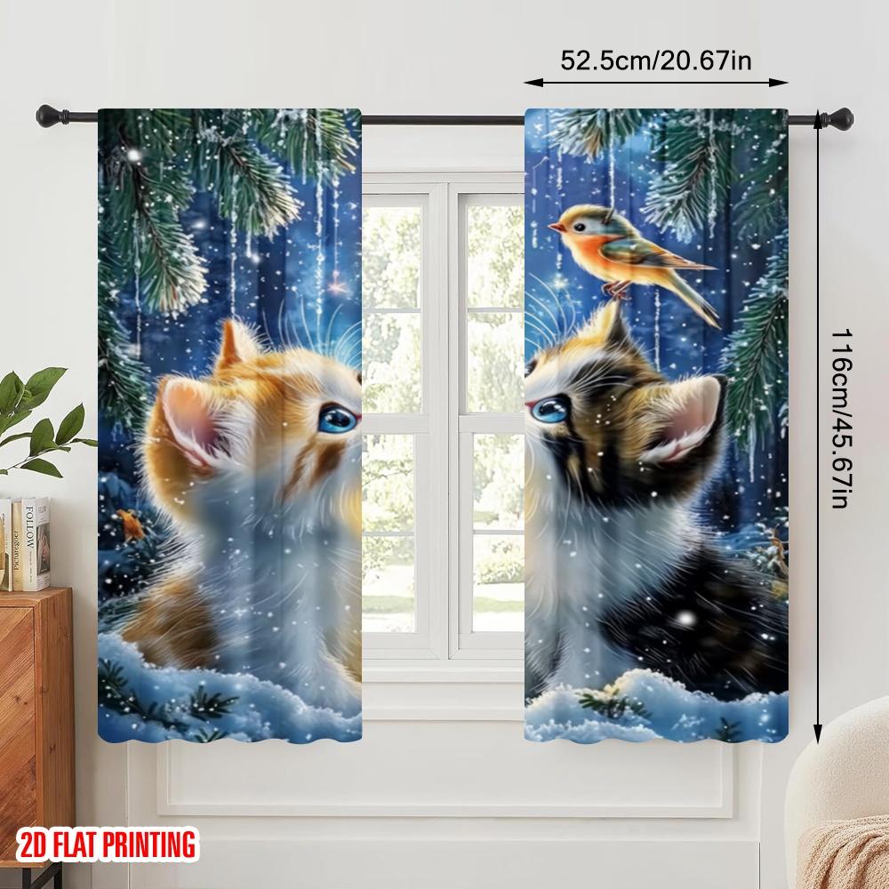 2 шт., 2D печать на ткани Популярные шторы Звездные Друзья Универсальная ткань (без стержня) Подарки для спальни, гостиной,