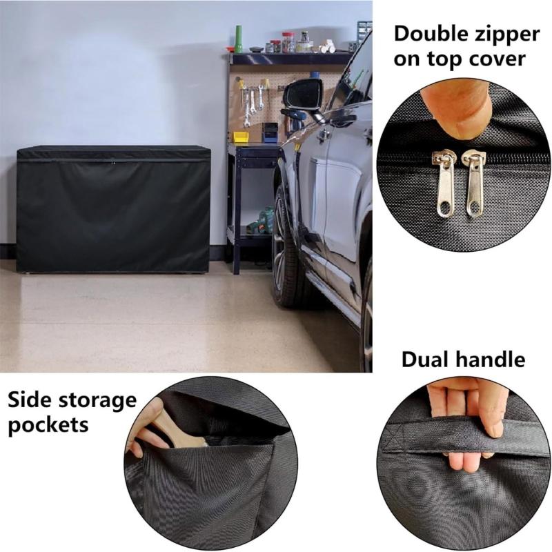 Dustproof Cover with Elastic Bottom for 14-16 Cubic Feet Deep Freezer Waterproof Protective Double Zippered Freezer Cover