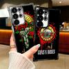 Чехол для телефона с покрытием Band G-Guns N R-Roses для Samsung Galaxy S24 S25 FE S26 Edge S23 Ultra S22 S21 Plus S20 Противоударный с подушкой безопасности