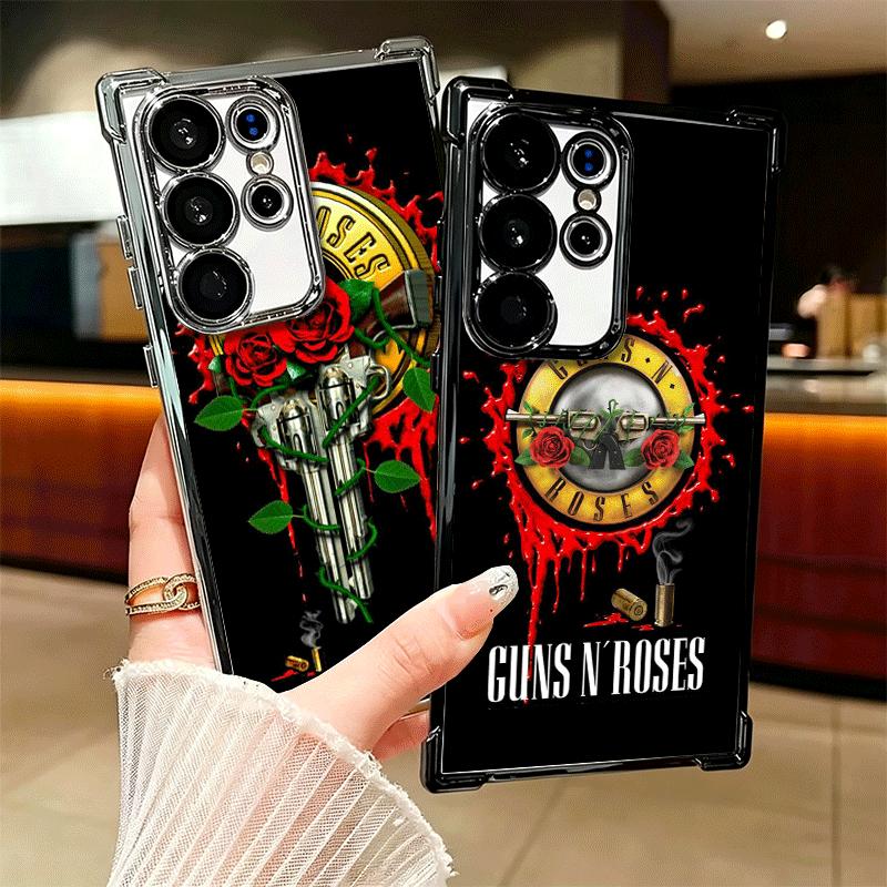 Чехол для телефона с покрытием Band G-Guns N R-Roses для Samsung Galaxy S24 S25 FE S26 Edge S23 Ultra S22 S21 Plus S20 Противоударный с подушкой безопасности
