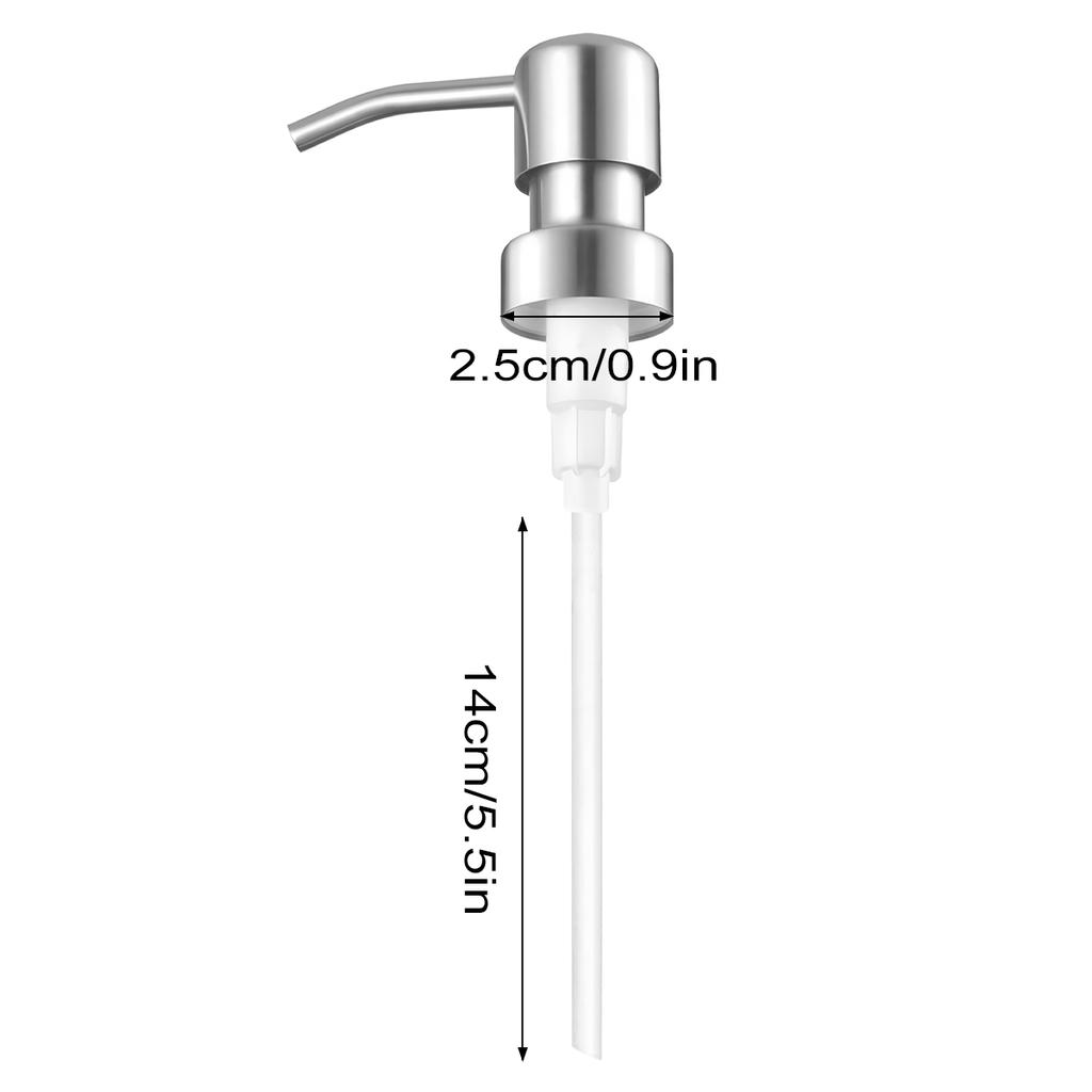 Головка насоса дозатора мыла Leeseph, нержавеющая сталь 304, матовая отделка, головка насоса, размер горлышка 2,5 см, сменная для кухни и ванной комнаты