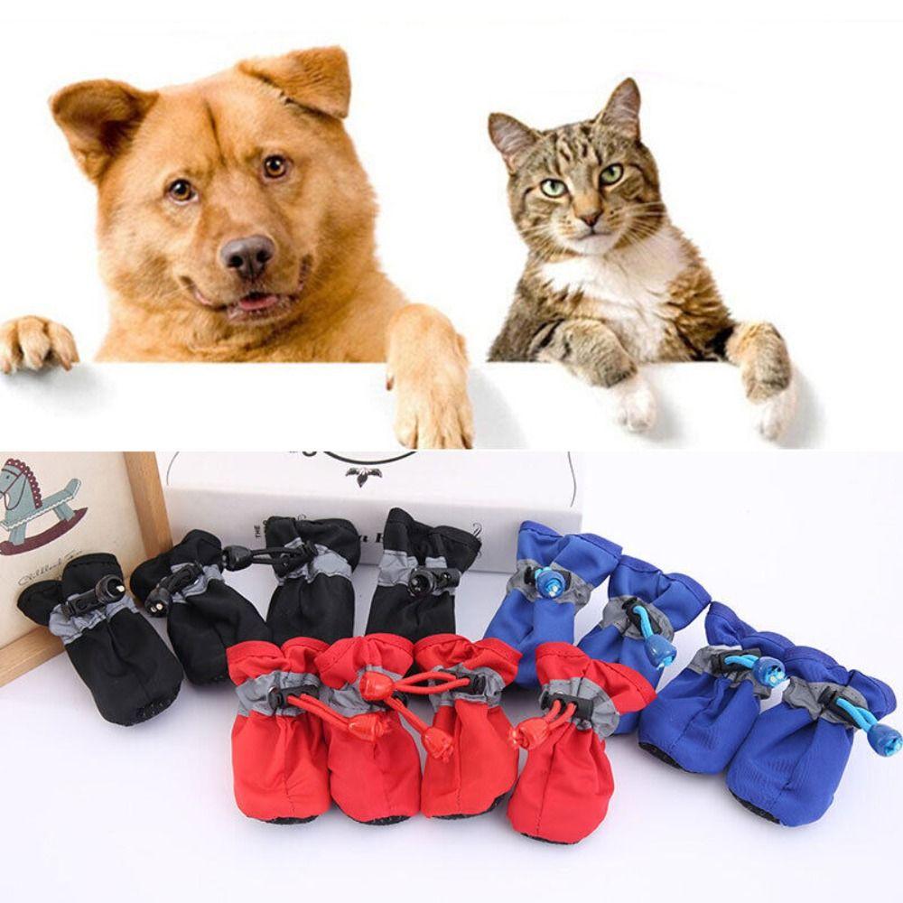 4Pcs Anti-slip Waterproof Footwear Rain Snow Boots Pet Rain Shoes Pet Shoes Dog Shoes
