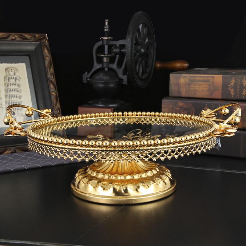 Американская легкая роскошь фруктовая тарелка украшение домашняя стеклянная фруктовая тарелка гостиная новый журнальный столик тарелка для сухофруктов тарелка для хранения сервировочная