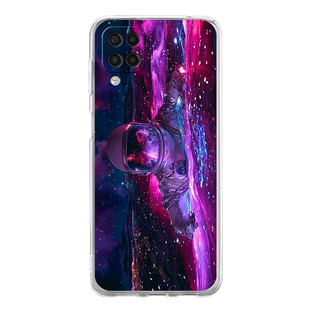 Прозрачный чехол для телефона Samsung Galaxy A13 A51 A71 A21S A12 A11 A31 A52 A41 A23 A53 A73 A32 5G A03S, чехол с милым мультяшным космонавтом