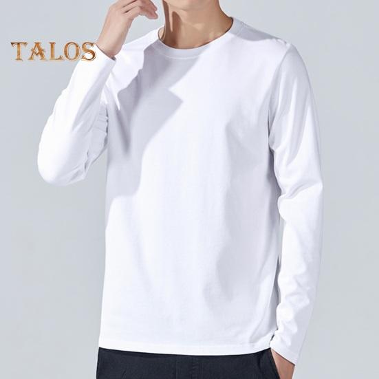 Мужская спортивная футболка свободного покроя с круглым вырезом, однотонная, с длинными рукавами, для дома, для занятий спортом, бега, баскетбола