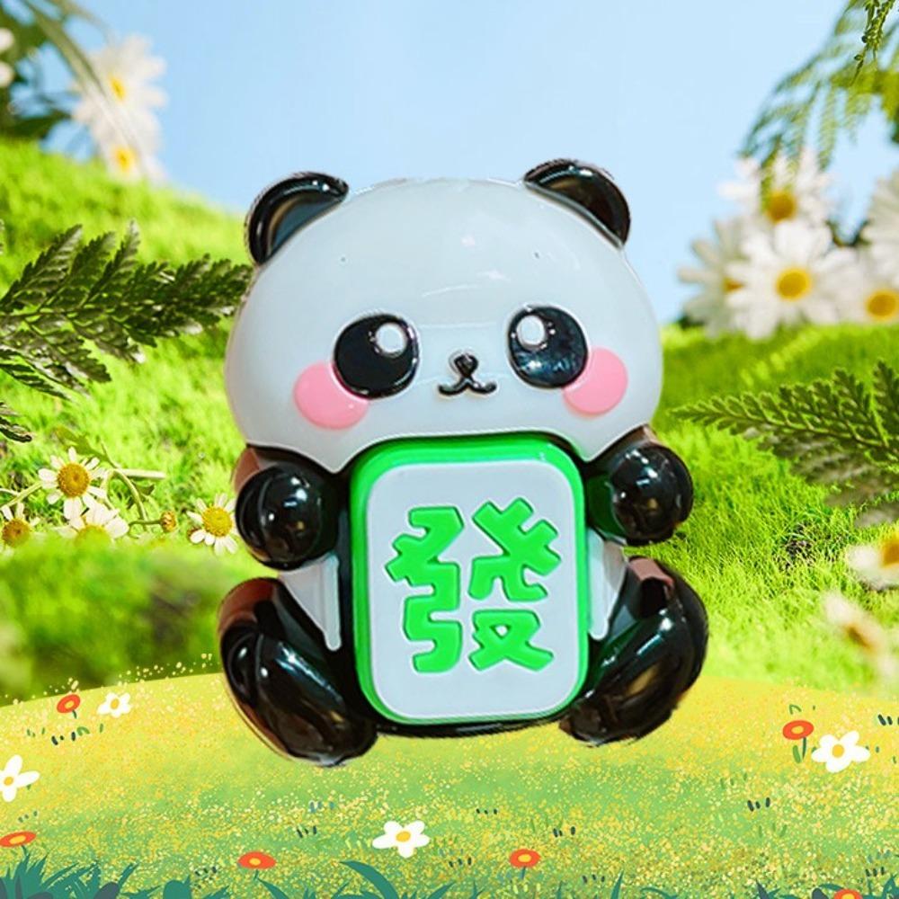 Cartoon Mahjong Panda Pendant Good Luck Fingertip Button Key Ring Panda Keyboard Keychain  Couple