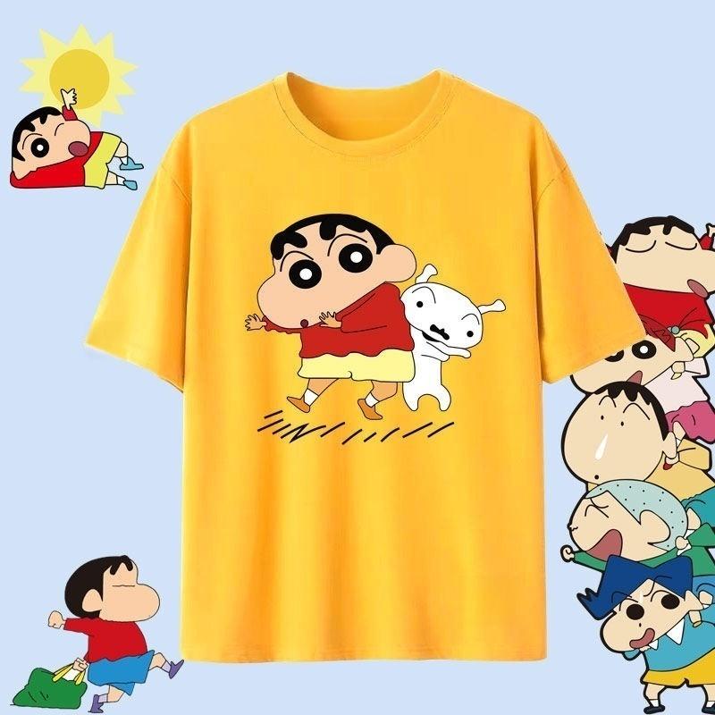 Crayon Shin Chan Shinnosuke Shiro Kazama Print T Shirt Women Unisex Oversized Cute Cartoon Short Sleeve Casual Tee