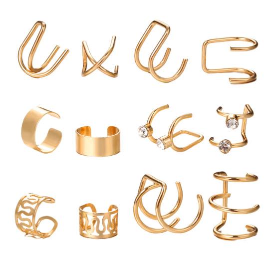 Серьги-клипсы с полыми листочками, непирсинговые ювелирные изделия, винтажные яркие блестящие серьги-поддельные хрящевые серьги для