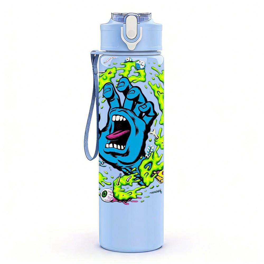 1PC Blue Monster Cartoon 750ml sports water bottle leakproof straw lid outdoor office home