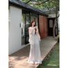 Kumikumi French Style Gentle Set Sleeveless V-neck Loose Vest Women Clothes Summer High Waist Mopping Pants Two-piece Set