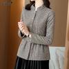Женские Пальто Куртки Гусиная лапка Тонкие Корейские Однобортные Юбка Осень Зима Стойка Пуговицы Достойный