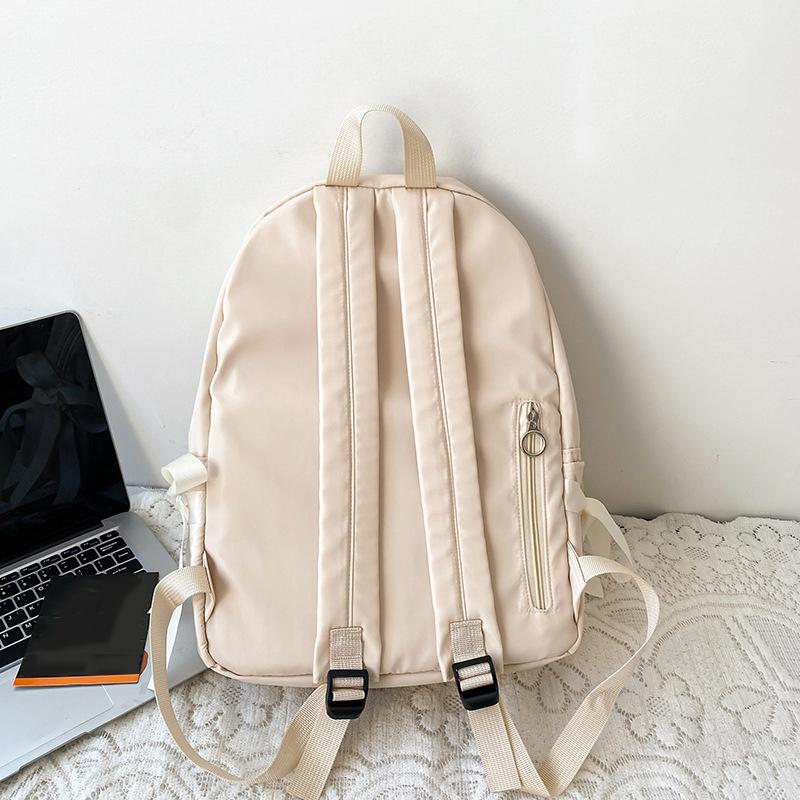 Милые школьные сумки с бантом для колледжа, контрастные нейлоновые рюкзаки для учеников младших классов средней школы, большая вместимость, сумка через плечо для девочек-подростков
