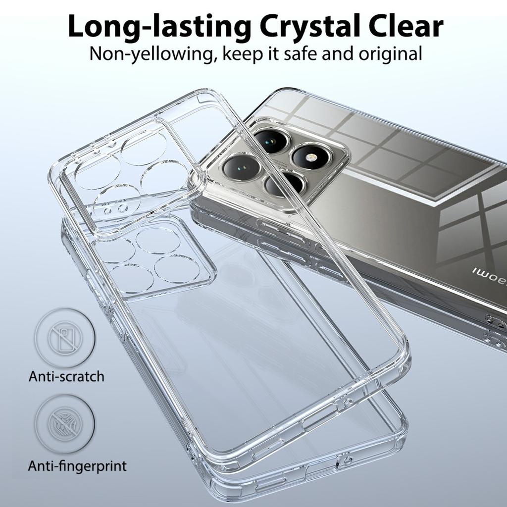 For Xiaomi 14T Pro Clear Phone Case TPU+Acrylic Shockproof Phone Back Cover