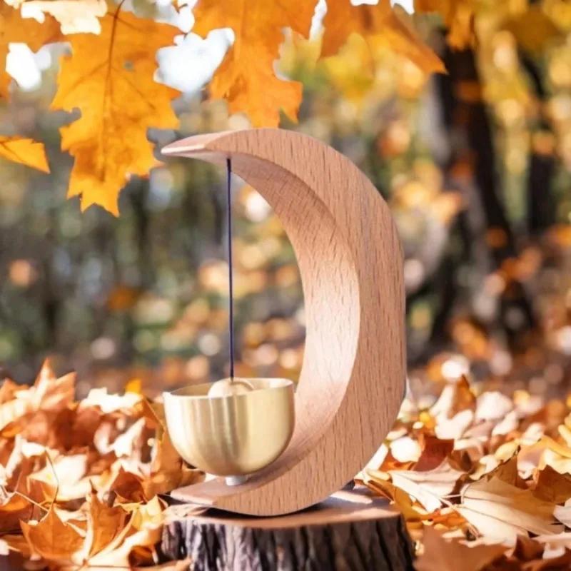 1PC Bell Doorbell Wind Chimes Wooden Doorbell Alert Home Small Bell Door Decoration Wind Chimes & Hanging Decorations