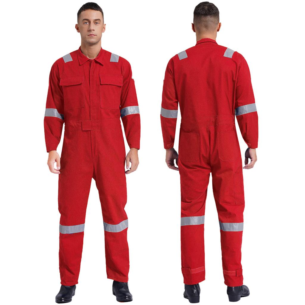 Mens Unisex Cotton Work Overalls One-piece Jumpsuit Dustproof Workshop Uniforms Dungarees Multi-pocket Coveralls Work Wear