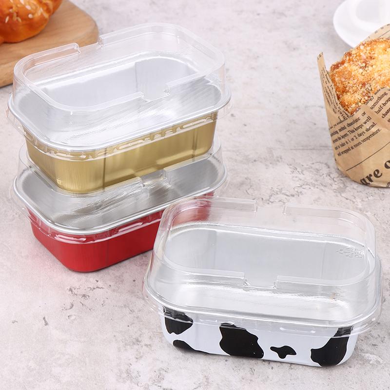 10шт прямоугольные формы для выпечки из алюминиевой фольги с крышкой, инструменты для выпечки