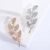 Skin Lining Pearl Rhinestone Leaf Brooch Breast Buckle Brooch Anti-Light Buckle Pin Classic Temperament Clothing