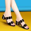 2023 Korean Fashion Mid-Heel Women's Sandals – Non-Slip Chunky Heel Summer Slippers for Female Students
