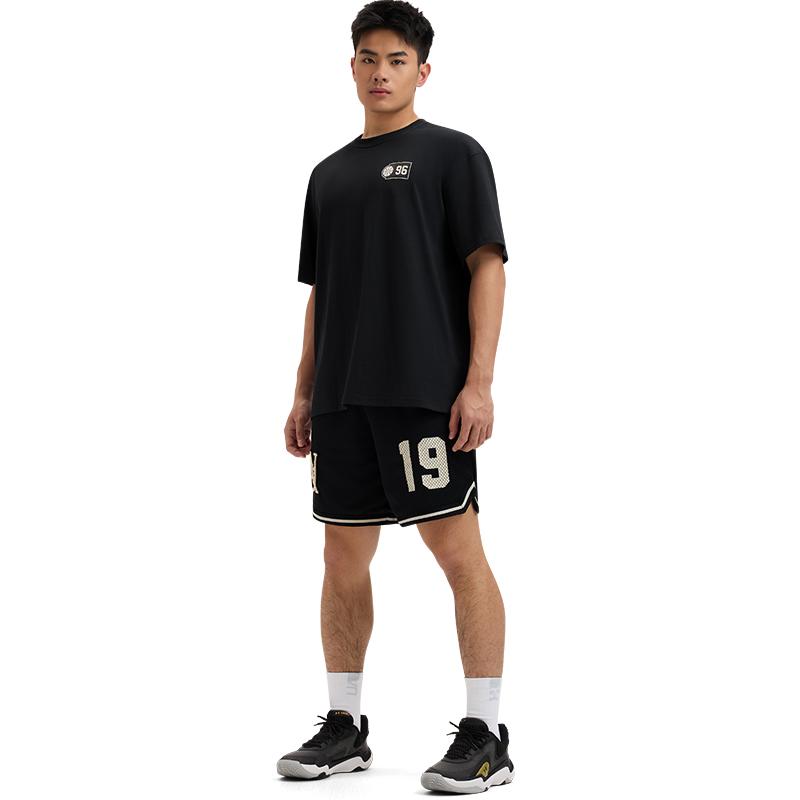 Under Armour Тяжелые Хупы Судейская Короткий Рукав Короткий Рукав Футболки Мужские Черный 1390191-001