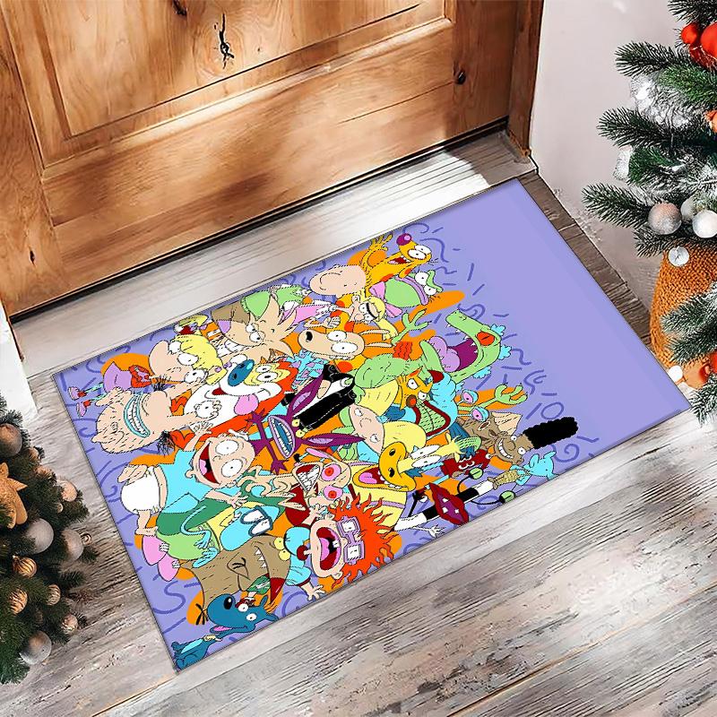 rugrats Printed Crystal Velvet Area Rug, Soft Anti-Slip Water Absorbent Floor Mat for Living Room Bedroom