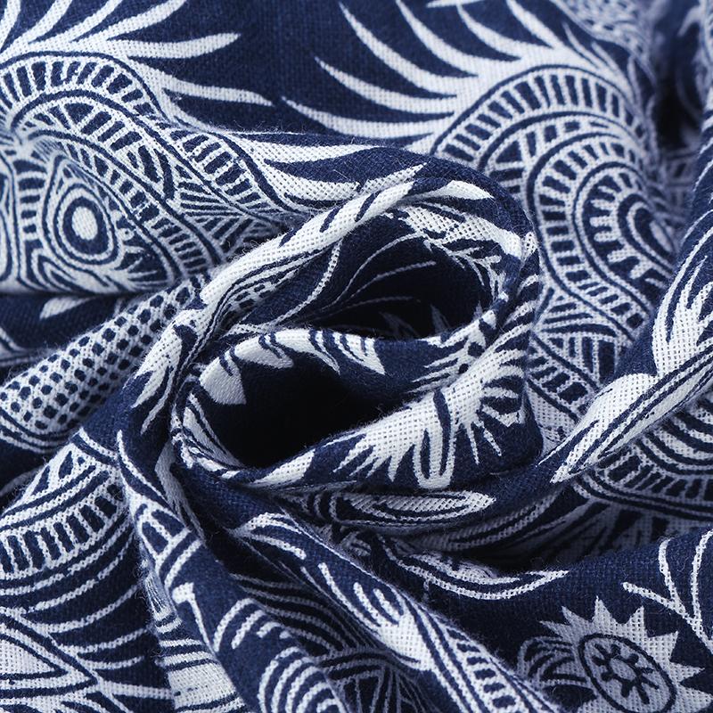 ZANZEA Женское платье с круглым вырезом и рукавами 3/4, летнее винтажное свободное хлопковое длинное платье с принтом