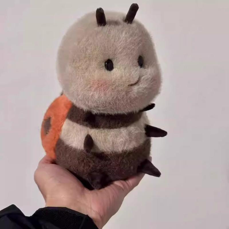 Супер Милый Плюшевый Жук-Божья Коровка Пчела с Скрученным Ртом Набивной 20СМ Форма Толстого Шара Пчелы Плюшевая Игрушка Кукла Игрушки для Детей Подарок на День Рождения
