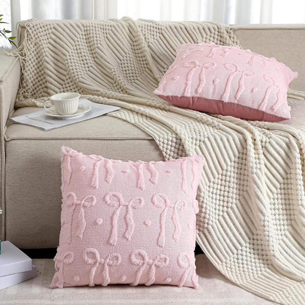 Christmas Pillow Cover 18x18 Holiday Throw Pillowcase Festive Christmas Plush Pillow Cover for Sofa Bedroom Room Decor