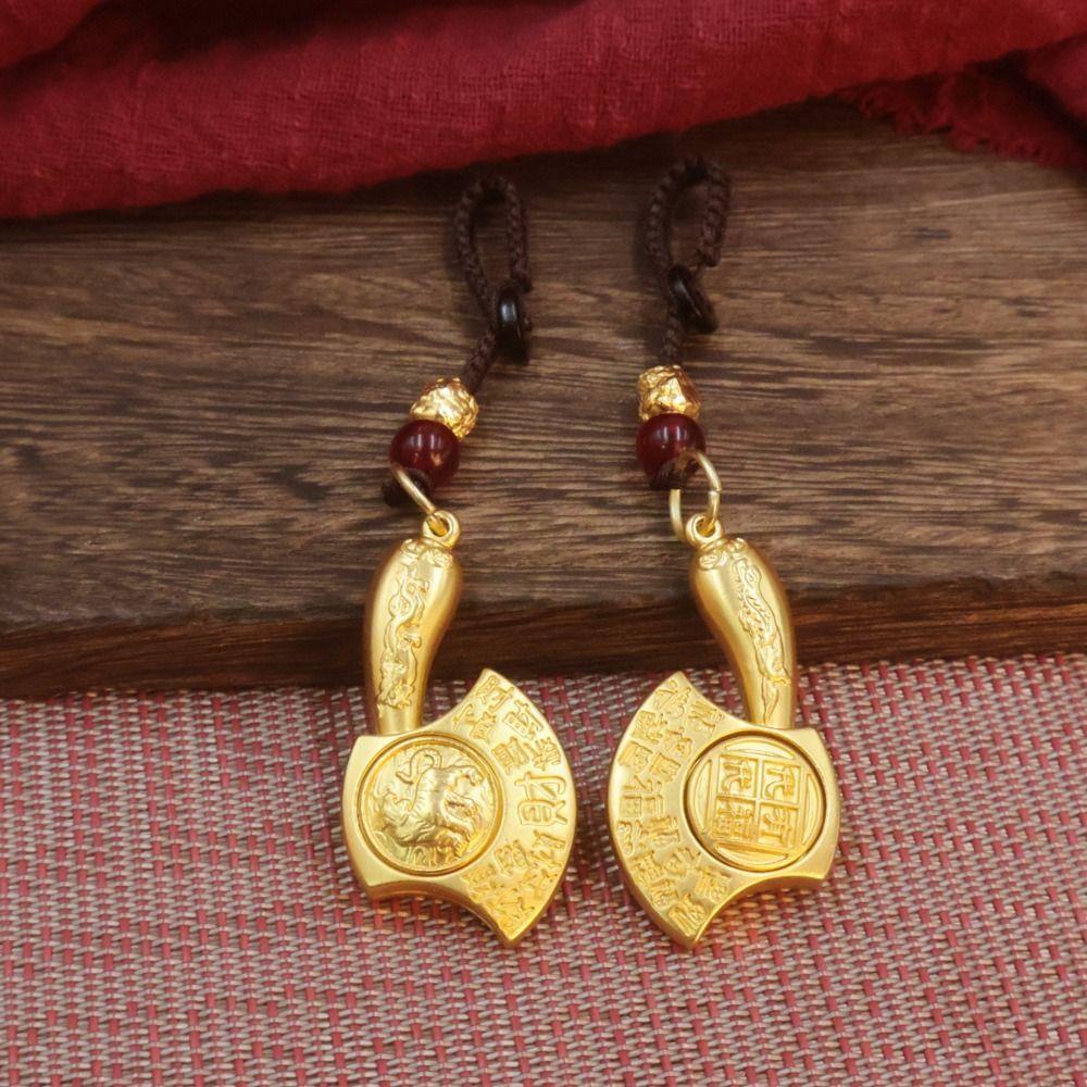 Lucky Car Key Ring Chinese Style Bag Hanging Small Zodiac Keychain  Decoration