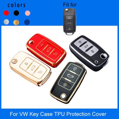 ТПУ Чехол для ключа автомобиля Брелок для VW Volkswagen Polo Tiguan Passat B5 B6 B7 Golf MK Jetta Skoda Kodiaq Superb Octavia Seat