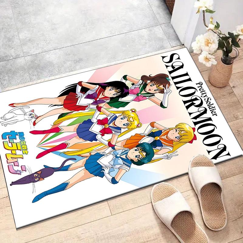 Sailor Moon Printed Area Rug Carpet for Bedroom Living Room Home Decor Rugs Mat Non Slip Mat Rug for Bedside