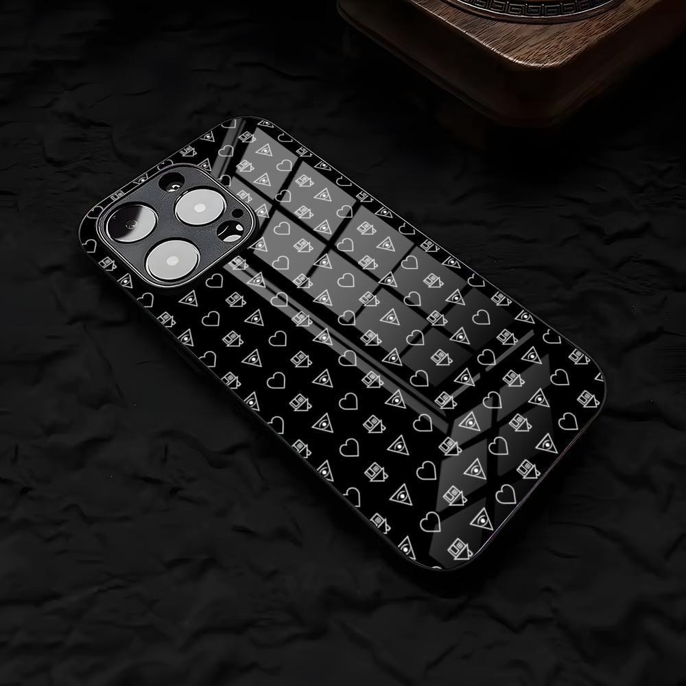 Чехол для телефона N-Neighbourhood Band для iPhone 17 Air 16 E Pro Max 15 14 13 Mini 12 Pro 11 Max Plus Черная стеклянная крышка