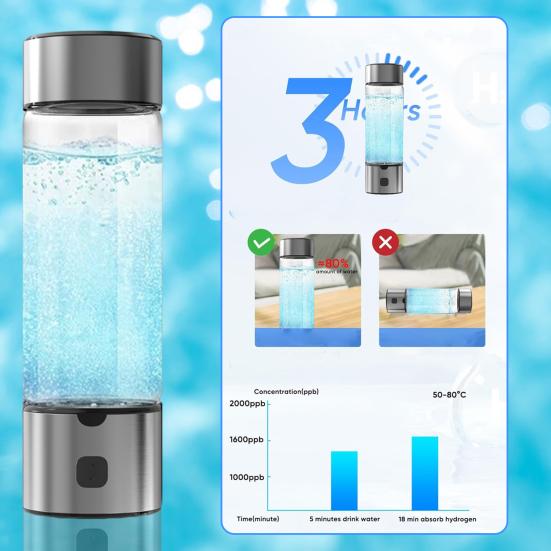 Генератор водородной бутылки с водой 1400PPB 460 мл портативный гидростакан для воды SPE PEM Tech универсальная машина для бутылок с водой подарок