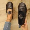 Plus Size Hand-Stitched Soft-Sole Casual Loafers for Women New Cross-Border Graffiti-Print Breathable Slip-On Loafers